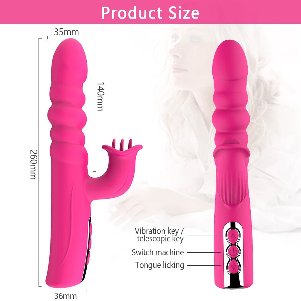 Telescopic rabbit vibrator