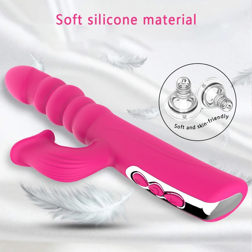 Telescopic rabbit vibrator