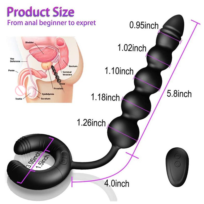 Cock ring anal plug avec télécommande