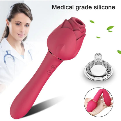 Sucking rose dildo