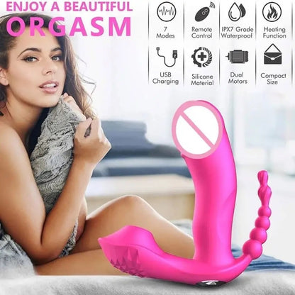 Remote sucking wearable vibrator