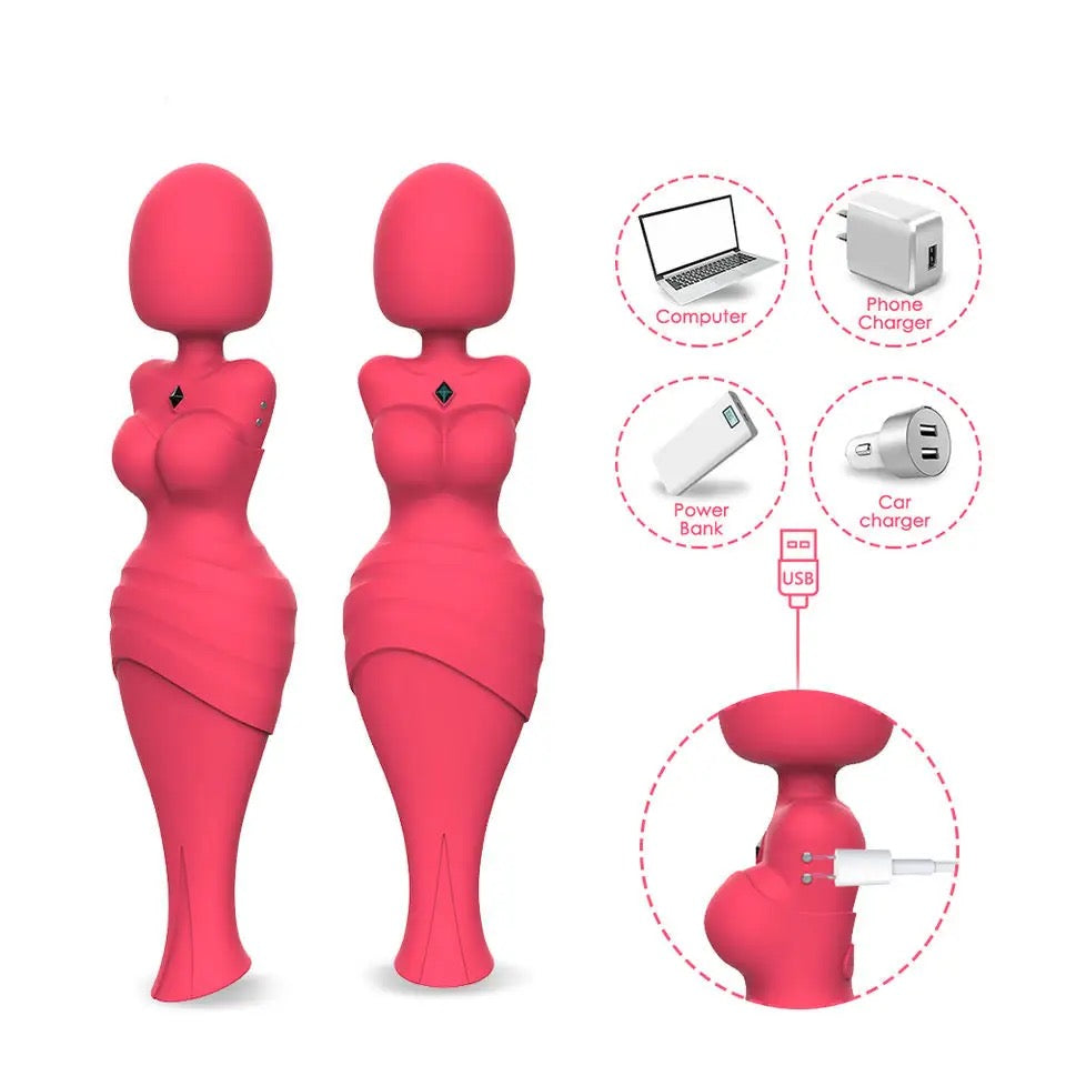 Mermaid sucking wand vibrator