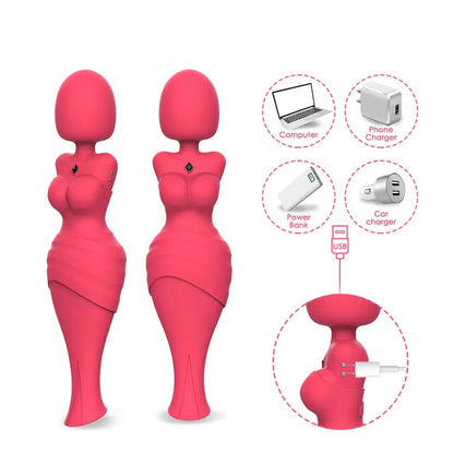 Mermaid sucking wand vibrator