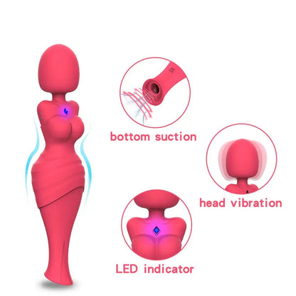 Mermaid sucking wand vibrator