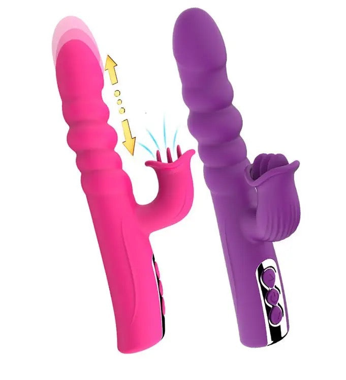 Telescopic rabbit vibrator