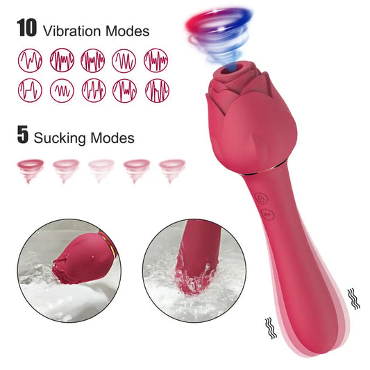 Sucking rose dildo